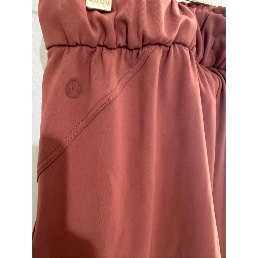 Lululemon Keep Moving Pant Women Sz 2 High Rise 7/8 Stretch Rust Copper - Picture 6 of 8